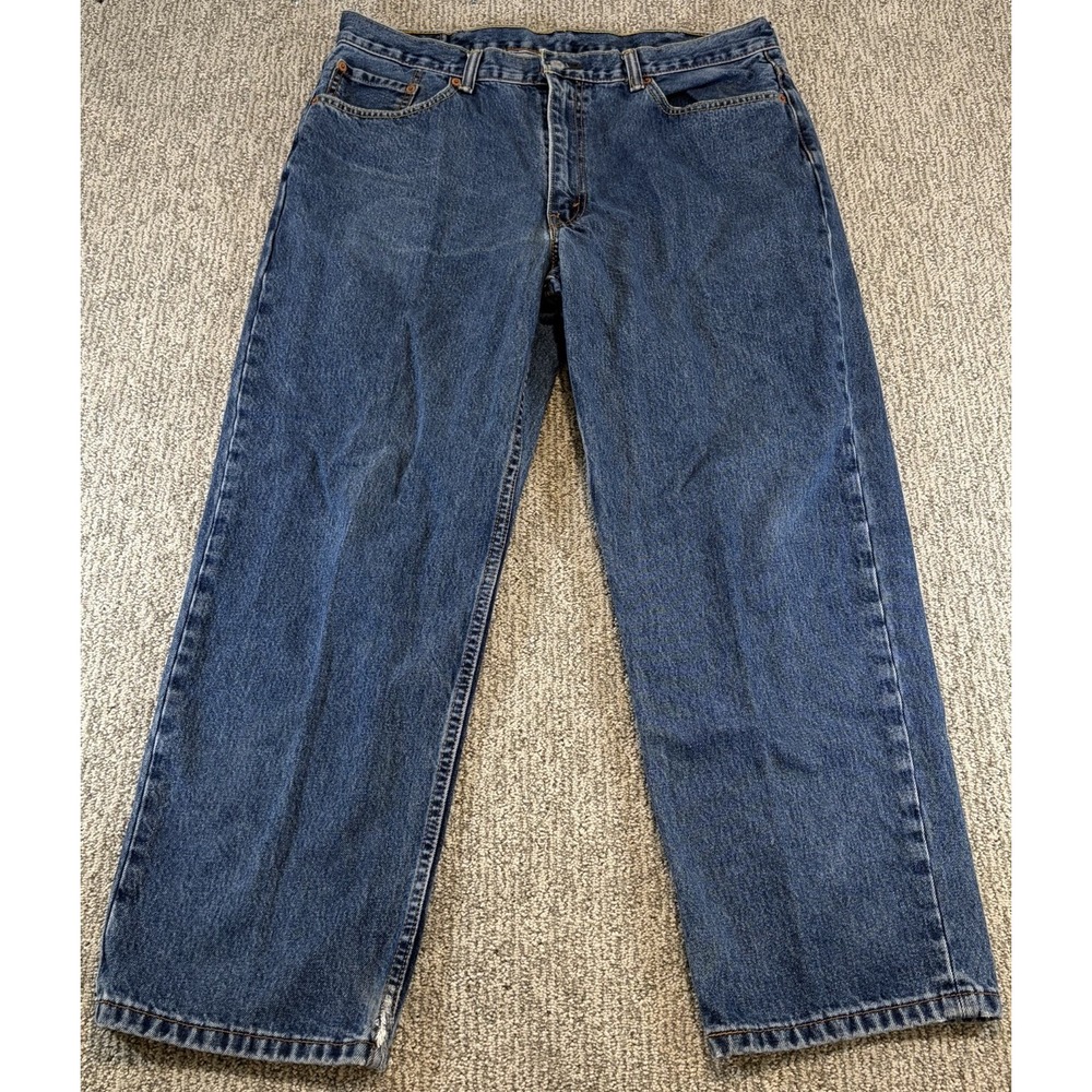 Levis 550 Jeans Mens 38*x29‎ Blue Denim Faded Cotton Tapered Leg Stretch Casual